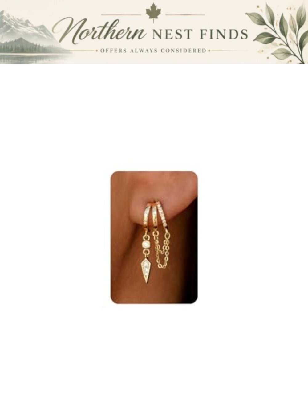 Gold Plated Dangle Hoop Earrings Women Dainty Drop Triple Huggie Hoop Jewelry
